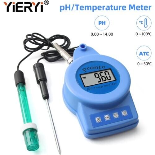Yieryi PH-8813 2 in 1 PH & TEMP Meter Automatically Calibrates PH and Thermometer for Pools, Drinking Water, Aquarium,Lab