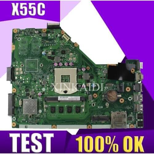 XinKaidi X55C 2GB RAM Mainboard REV 2.2 For ASUS X55C X55VD X55V X55CR Laptop Motherboard SLJ8E HM76 DDR3 100% Tested