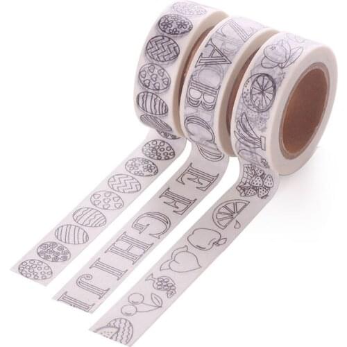 Can Be Painted Color Letters Egg Washi Paper Masking Adhesive Tapes For Scrapbooking DIY Stickers Wrapping Sticker Decorative