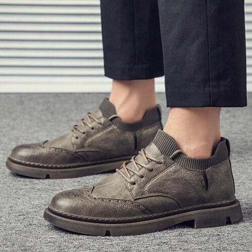 Mens for sports casual Casual shoes fashion slip men shoe 2020 man leather wear low male loafers on leisure flat Sneaker top