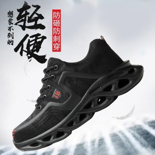 Breathable Work Safety Shoes For Men Anti-Smashing Steel Toe Cap Working Boots Construction Safety Work Sneakers Shoes