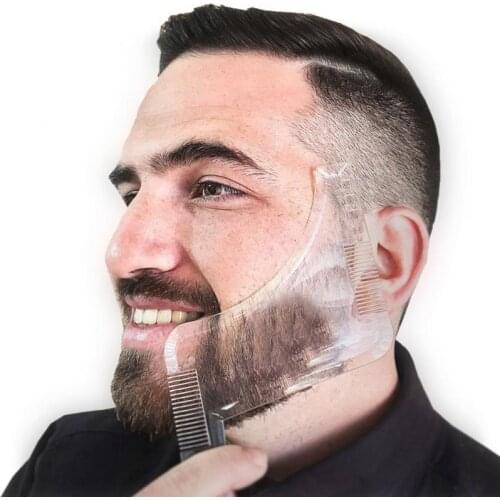 2020 New Men Beard Shaping Styling Template Comb Transparent Mens moustache moulding Combs Beauty Tool for Beard Trim Templates