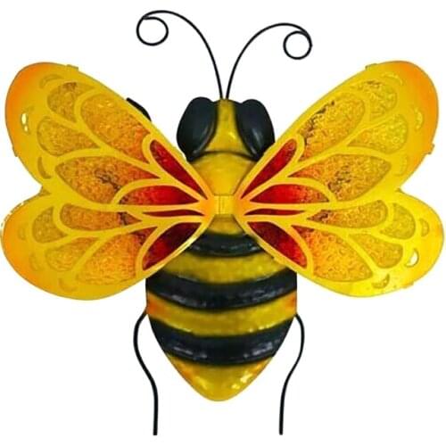 Bee Festival Decoration Bee Garden Decoration Statue Countryside Style Bee Outdoor Wall Sculptures Fence Ornament