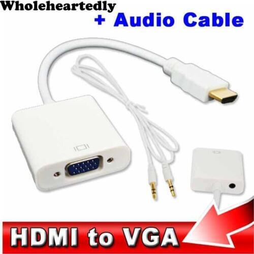 Male to Female HDMI to VGA Adapter Converter HDMI Cable for Xbox 360 for PS3 DVD PC Laptop Tablet Full HD 1080P HDTV Wholesale