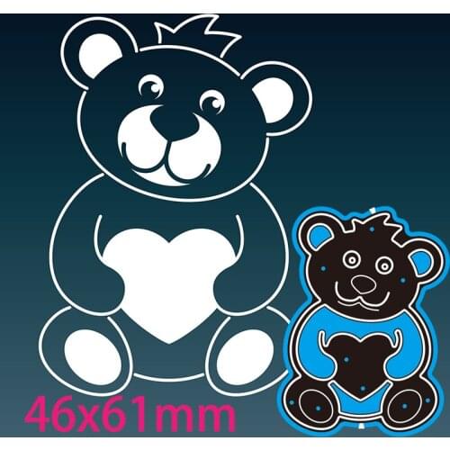Cutting Dies Cute Cartoon Bear Stencil Craft for Scrapbook Stamps Dies Embossing Paper Gift Card 46*61mm