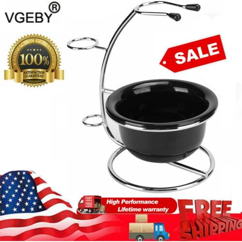 Metal Shaving Stand Holders Foaming Soap Bowl Beard Shaving Tool Set Beard Brush Holder Shaving Cleaning Supplies