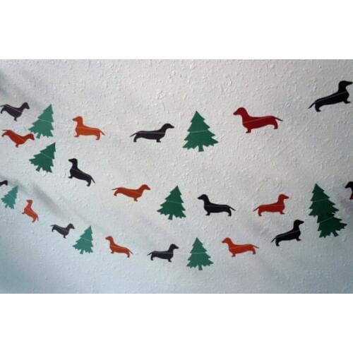 Dachshund Christmas Paper Garlands