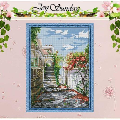 Garden Villa Painting Counted Cross Stitch 11CT 14CT Cross Stitch Set Wholesale DIY Cross-stitch Kit Embroidery Needlework