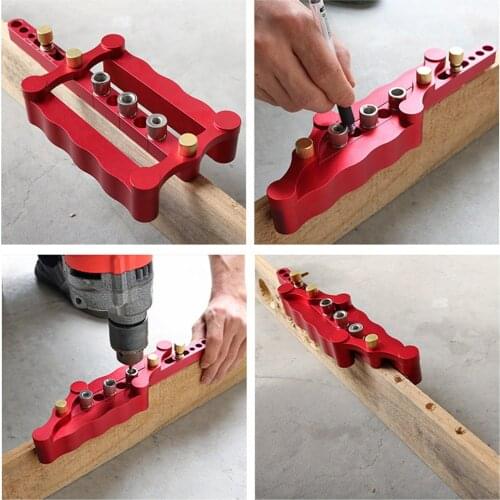 Drillpro 6/8/10mm Self Centering Dowelling Jig Metric Dowel Adjustable Stop Punch Locator Drilling Tools For Woodworking Tool