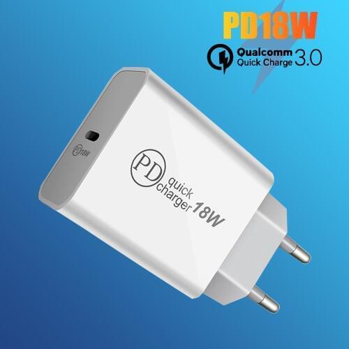 PD QC 3.0 FCP Dual USB Charger 18W Quick Charge EU US Plug for iPhone X 8 plus For Redmi Note 7 Mobile Phone Adapter