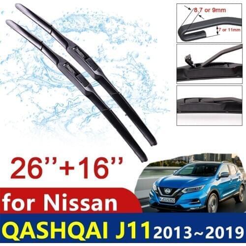 Car Wiper Blades for Nissan Qashqai J11 2013~2019 2014 2015 2016 2017 2018 Front Windscreen Windshield Wipers Car Accessories