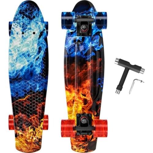 22 inch plastic small fish board road skateboard single rocker skateboard