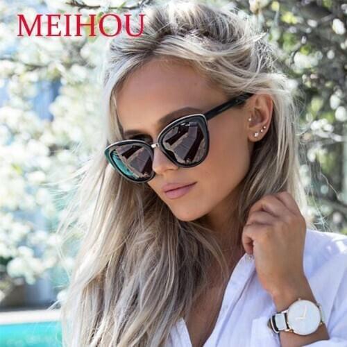 Brand woman sunglasses fashion Cat eye mirror high quality vintage womens glasses Luxury gradient sunglasses ladies oculos