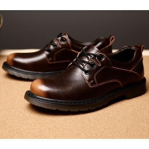 Stylish Men Casual Shoes Classic Platform Shoes High Quality Lace-up Solid Vintage Oxford Spring Autumn Business Gentleman Shoe