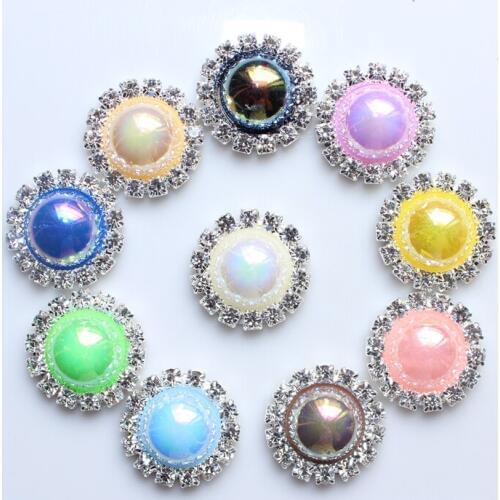 18mm SALE Beautiful Rhinestone Imitation of baker pearl Button,Wedding dress hair decoration,high quality and reasonable price
