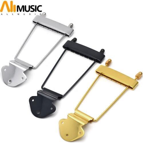 Trapeze Tailpiece for 6 String Electric Guitar 50.0 m/m String Pitch Chrome Gold Black