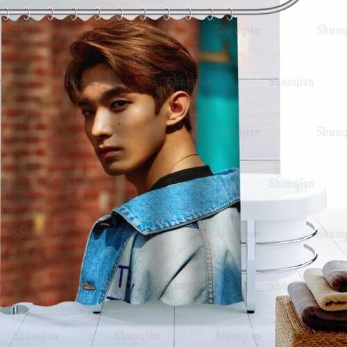 Custom Seventeen Lee Seok Min Shower Curtain Waterproof Fabric Bath Curtain 180X180cmPolyester Fabric Bathroom Curtain 0512