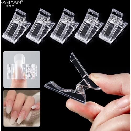 5/10pcs Transparent Plastic Nail Tips Clip Quick Building Fingernail Extension Builder Clamps Manicure Nail Art DIY Tools