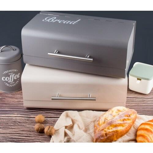 Iron Bread Box Coffee Snack Dessert Storage Box Home Desk Food Storage Organizer Rectangular Bread Container Kitchen Accessories