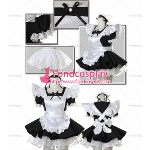 Sexy Sissy Maid Dress Satin Uniform Cosplay Costume Tailor-made[CK902]