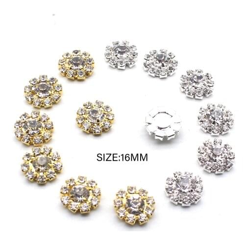 ZMASEY 10Pcs new style rhinestone metal round flat buttons, DIY handmade hair accessories, clothing decoration accessories, craf
