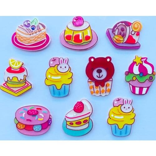 10/20 New Shiny Cartoon Cute Animal Acrylic Flat DIY Crafts Mobile Phone Case Ornament Accessories 024