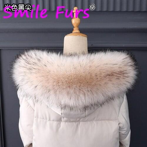 Qearlstar 100% High Quality Winter Scarf Faux Fur Collar Men Women Children Jackets Coat Hood Collar Luxury Warm Wraps 2020 YT35