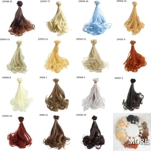 15*100cm Fashion Hair For Dolls Accessories Pear Curl Wigs High-Temperature Colorful DIY Toys Tresses Doll Accessories Doll Hair