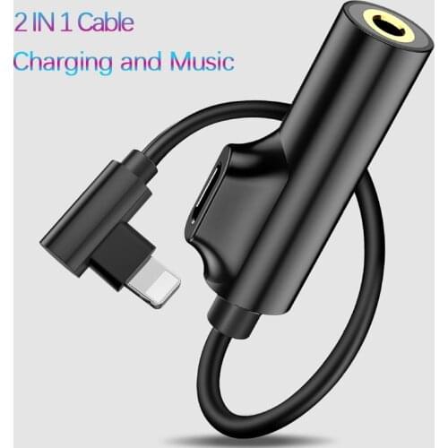 2 In 1 Charging Cable and Audio Aux Headphone 3.5mm Jack Adapter for IPhone 11 Pro XS Max XR 10 X 8 7 Plus Lighting To 3.5 Mm