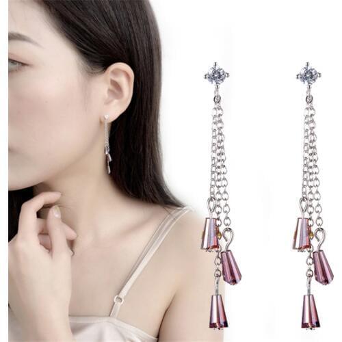2019 Real Sale Earings Brincos 100% Long Tassel Earrings Pagoda Glass Beads Drop Earring Jewelry Fashion For Wome