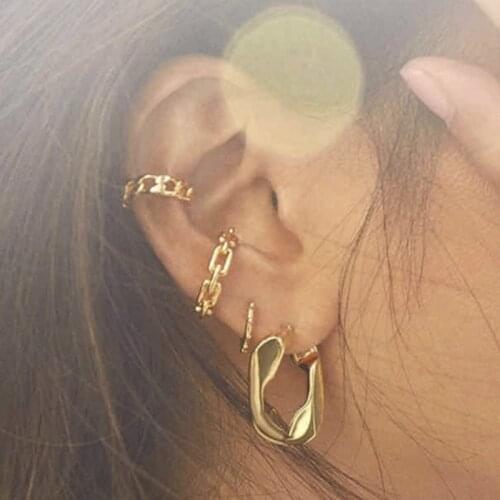 2020Round Fashion Ear Bone Clip Simple No Ear Hole Womens Ear Clip Round Small Earrings for Women Gift Jewelry