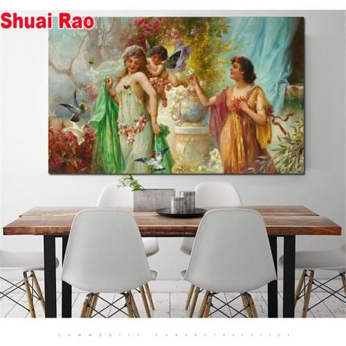 5 d diamond painting fat ladies diamond embroidery full square round diamond mosaic /needlework flowers woman wall stickers