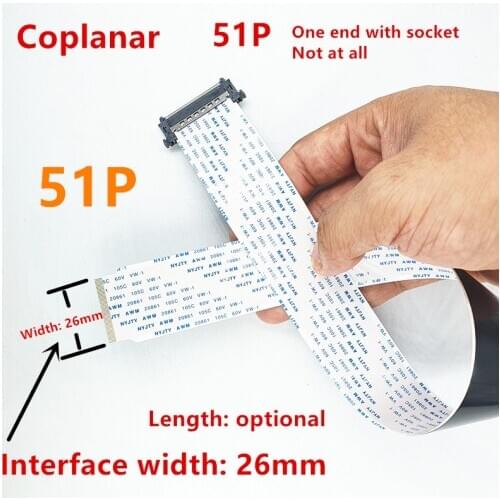 51Pin 4K HDTV LCD LED Ribbon Cable AWM 20706 20861 105C 60V VW-1 One end with socket and the other without socket 26MM