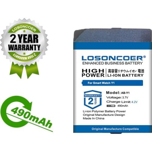 LOSONCOER 490mAh AB-Y1 Battery for Smart Watch Y1 Watch Bluetooth Watch Phone RXY-Y1 JHCY-T11 JHCY-V9 V9 696