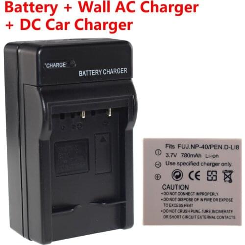 Battery + AC Wall Charger + Car Plug for Fuji Fujifilm NP-40 FinePix F810 V10 Zoom Z1 Z2 Z3 Z5 FD