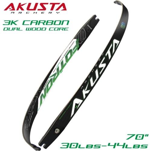 Akusta Recurve Bow Limbs ILF Limbs 70" 30lbs-44lbs Powerful Dual Wood Core With 3K Carbon Performance Target Bow Limbs Shooting