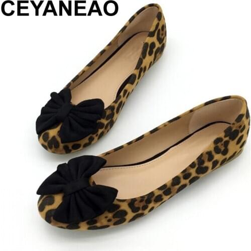 CEYANEAO Fashion Womens Flats Spring Autumn Flock Round Toe Slip On Ballet Flats For Woman Ladies Casual Boat Shoes