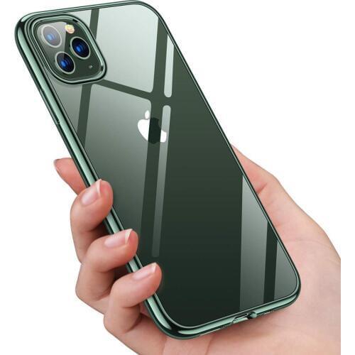 Cases for iPhone 12 11 Pro Max Xs XR ,Ultra Slim Thin Clear Soft Premium Flexible Chrome Bumper Transparent TPU Back Plate Cover