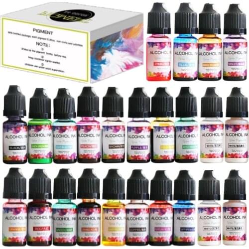 Colorful Epoxy Resin Pigment for DIY Crafts Liquid Colorant Dye Ink Diffusion Resin Jewelry Making For Resin 24 Colors