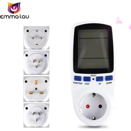 EU/US/UK/AU Plug LCD Power Socket Monitor Electronic Voltage Wattage Current Energy Meter Socket Switch Analyzer 230V 16A