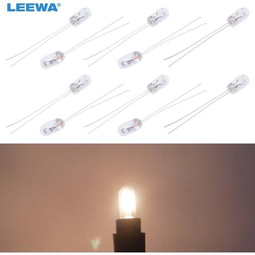 LEEWA 100pcs Warm White/Amber Car T5 12V 1.2W Halogen Bulb External Halogen Lamp Replacement Dashboard Bulb Light #CA2698