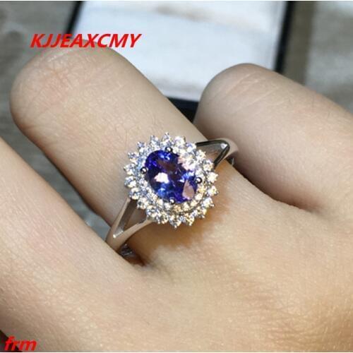 KJJEAXCMY Fine jewelry 925 Sterling Silver with natural 4A color ring Tanzania shinv wholesale alive