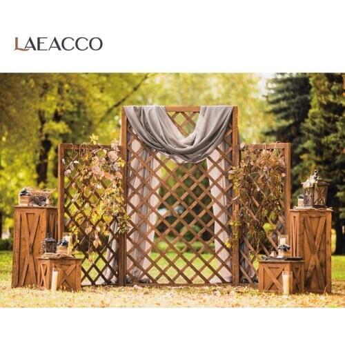 Laeacco Screen Vines Tree Wooden Lantern Light Bokeh Old Leaf Curtain Wedding Love Party Photo Background Photo Backdrop