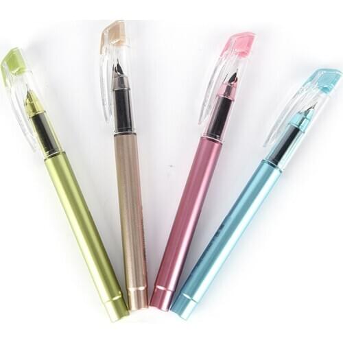 Cute Kawaii Candy Color Plastic Calligraphy Fountain Ink Pen For Writing Gift Korean Stationery Students Gift