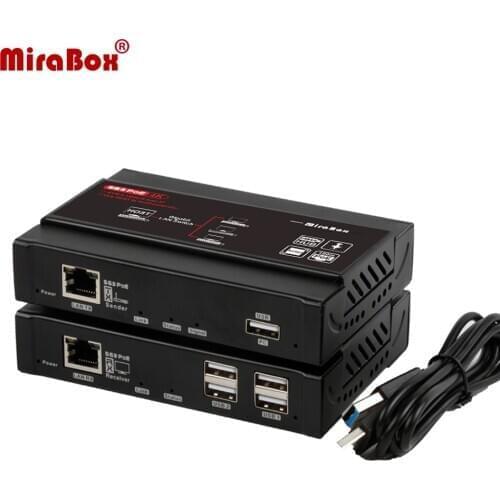 Mirabox 100m 4K KVM Extender USB Extender KVM over IP Cat5e/6 One to Many for PC