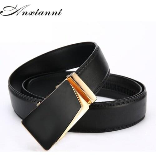 Mens Belt Cow Leather Belts Brand Fashion Automatic Buckle Genuine Belts for Men 3.5cm Width luxury high quality
