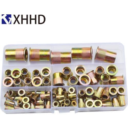Coloured Zinc-plated British Rivet Nut Stand Off Set Assortment Kit Box 1/2 3/8 5/16 1/4 10/24 8/32