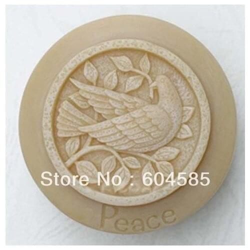 New Round PeaceBird Craft Mould DIY Handmade Silicone Soap Making Molds