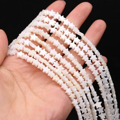Natural shell beads mother of pearl pentacle shape loose spacer shell beaded for jewelry making DIY necklace bracelet accessorie