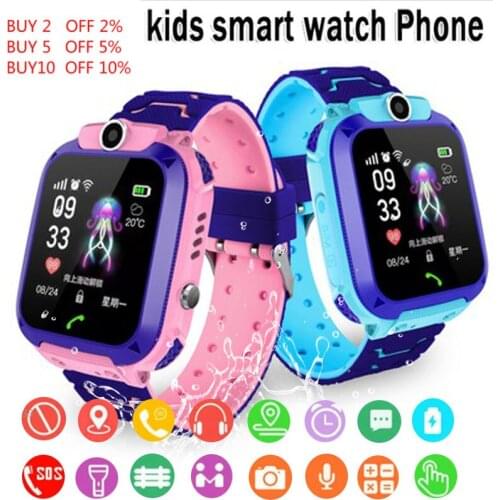 Q12 Kids watches SOS Phone Watch Smartwatch For Kids need Sim Card Photo Waterproof IP67 Kids Gift smart watch For IOS Android
